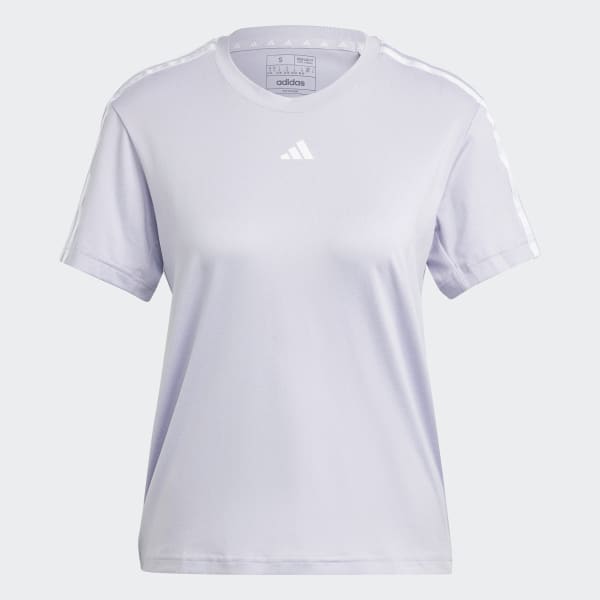 สีม่วง เสื้อยืด AEROREADY Train Essentials 3-Stripes