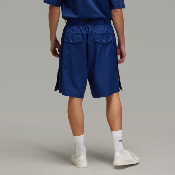 Blue Y-3 Sport Uniform 3-Stripes Shorts