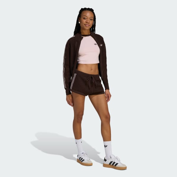 hnedá TEPLÁKOVÝ TOP KNITTED CROCHET FIREBIRD TRACK TOP