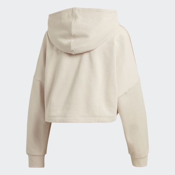 adidas cropped hoodie beige