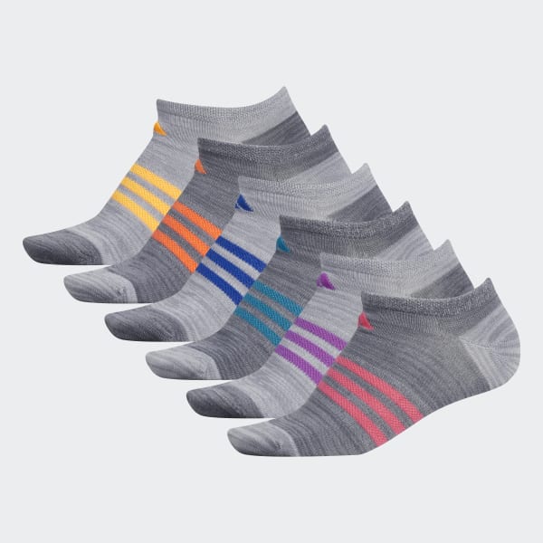 adidas Superlite No-Show Socks 6 Pairs - Grey | adidas US