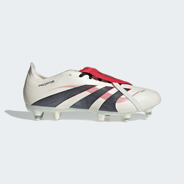 Blanc Chaussure languette rabattue Predator League Terrain gras