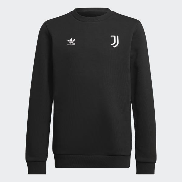 Black Juventus Essentials Trefoil Crewneck Sweatshirt BVW80