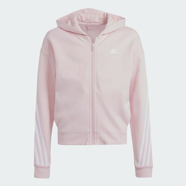 adidas Future Icons 3 Stripes Full Zip Hoodie Pink adidas Singapore