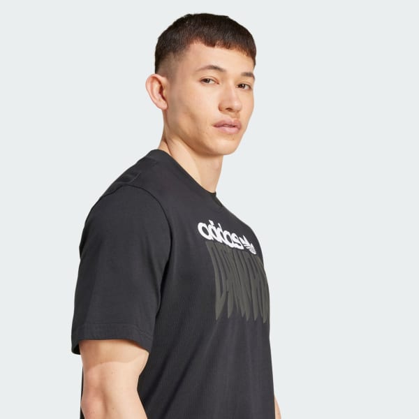 アディダス グラフィック ルーズ 半袖Tシャツ - ブラック