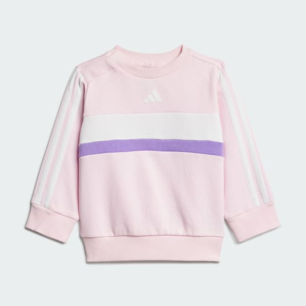 Rosa Completo Seasonal Essentials Tiberio 3-Stripes Fleece Crew Kids