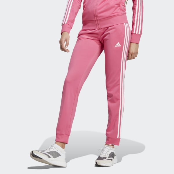 adidas Primegreen Essentials Warm-Up Slim Tapered 3-Stripes Track Pants -  Pink