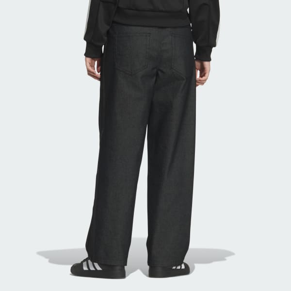 Black STADIUM CHROME DENIM LOOSE FIT PANTS