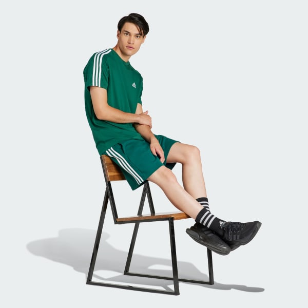 Green Essentials Single Jersey 3-Stripes Tee