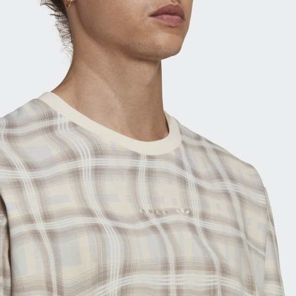 Beige Reveal Allover Print Long Sleeve Tee WY140