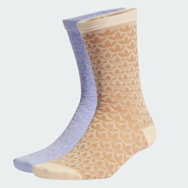 Mor Monogram Bilekli Çorap - 2 Çift