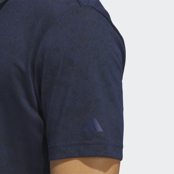 Niebieski Textured Jacquard Golf Polo Shirt