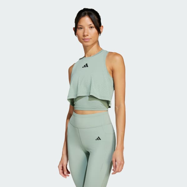 Verde Playera sin Mangas de Entrenamiento 2 en 1