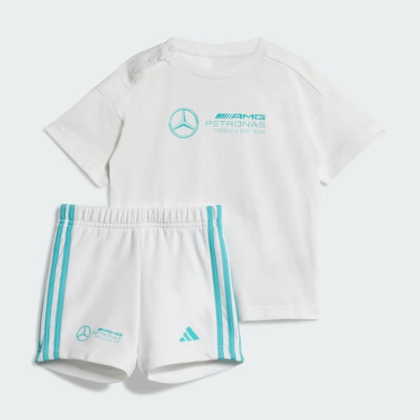 Vit MERCEDES - AMG PETRONAS FORMULA ONE TEAM DNA BABY JOGGER SHORT SLEEVE SET