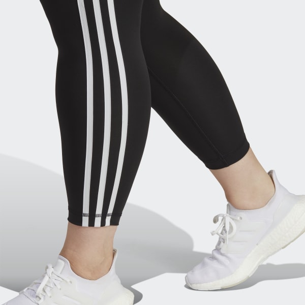 Noir Legging 7/8 taille haute à 3 bandes Train Essentials (Grandes tailles)