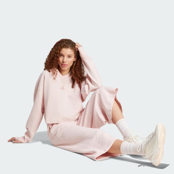 Pink ALL SZN Rib 7/8-Length Wide Leg Pants