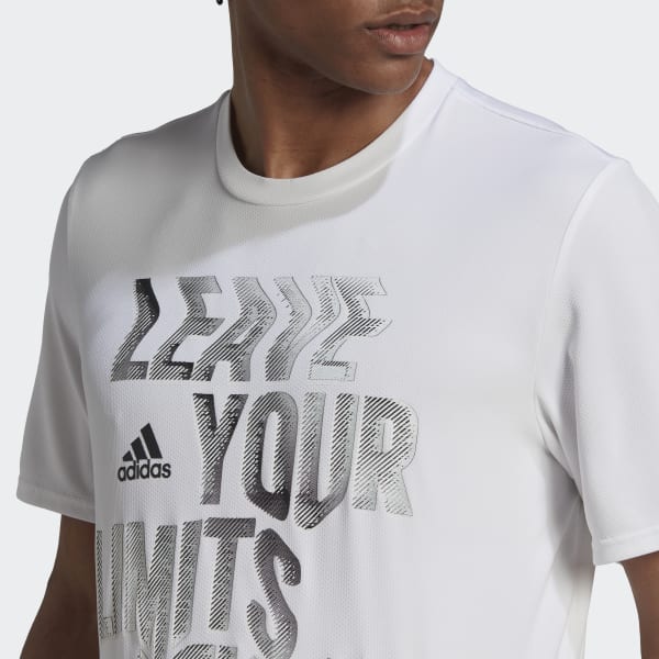 White Designed for Movement AEROREADY HIIT Slogan Training Tee V8448