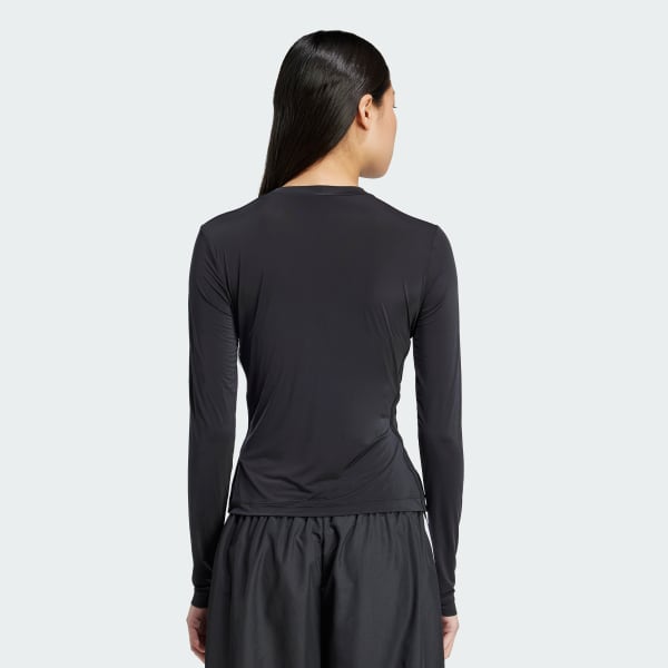 Negro Polo Adicolor 3 Tiras Transparente Manga Larga