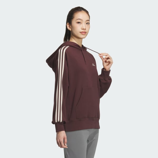 ブラウン エッセンシャルズ プラス スリーストライプス フレンチテリー パーカー