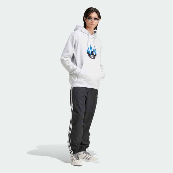 adidas Flames Logo Hoodie - Grey | Free Shipping with adiClub