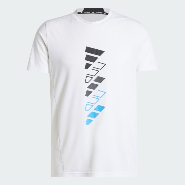 Branco Camiseta Estampada Logo AEROREADY Designed for Training