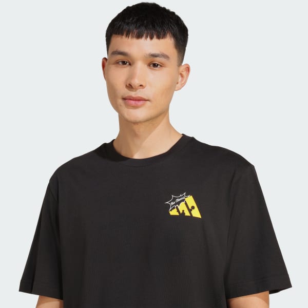 アディダス フード グリルチーズ グラフィックTシャツ - ブラック