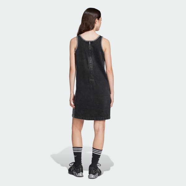 Black Adicolor Denim 3-Stripes Tank Dress