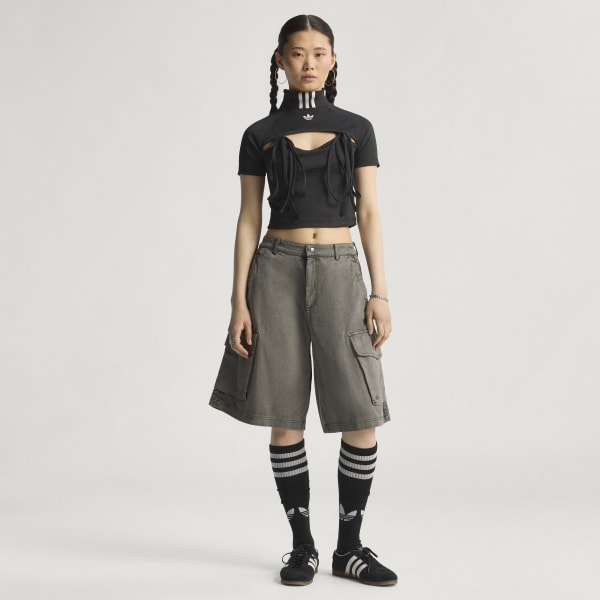 adidasクロップドトップス アディダス Adilenium シーズン2 ウォッシュドデニム チューブ