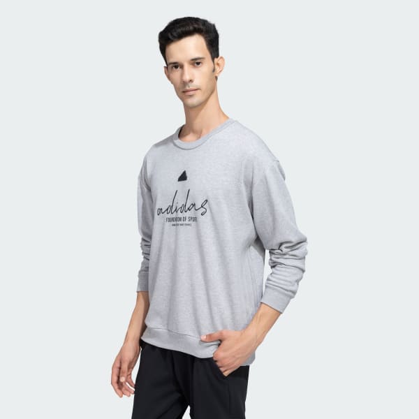 Adidas Grey Logo Sweatshirt Adidas Bold Logo Crew Sweatshirt Grey