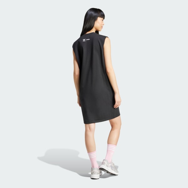 Negro Vestido sin Mangas adidas Originals x Hello Kitty Kuromi Estampado