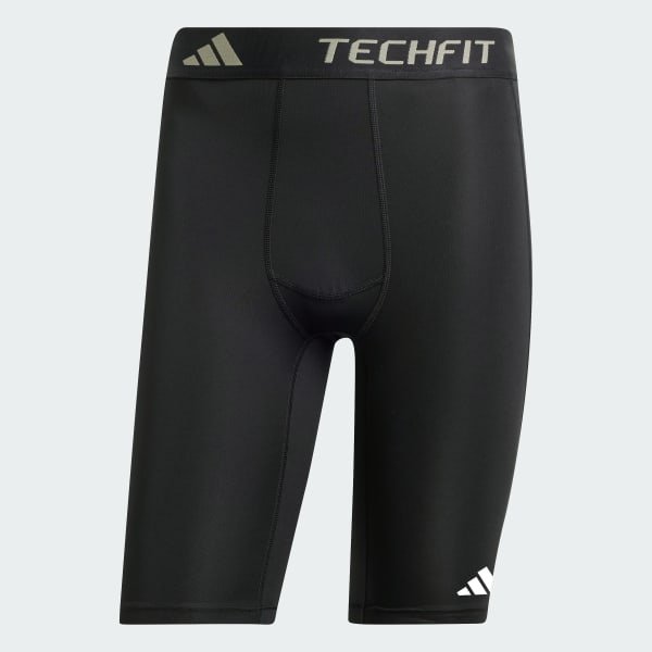 สีดำ กางเกงเทรนนิงรัดรูปขาสั้น Techfit Compression