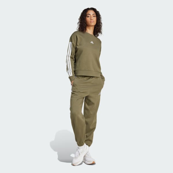 Essentials 3-Stripes Fleece Sweatshirt