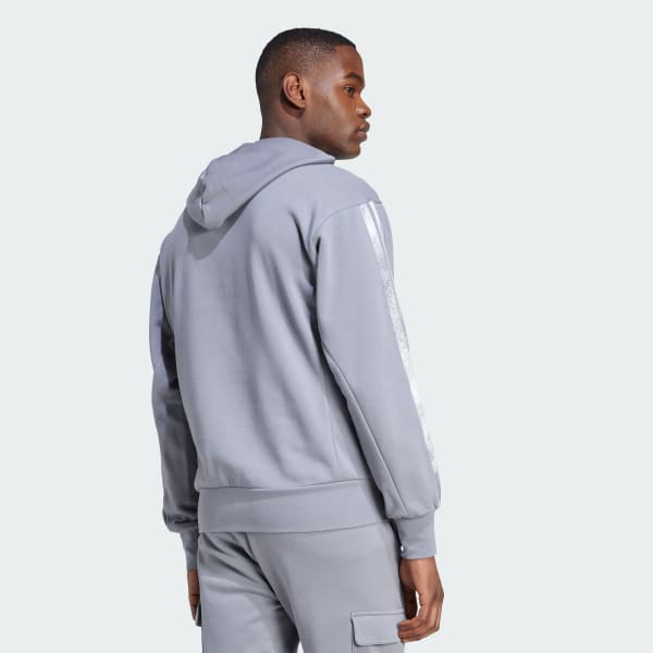 Gris Sudadera con capucha AOP Colourblock