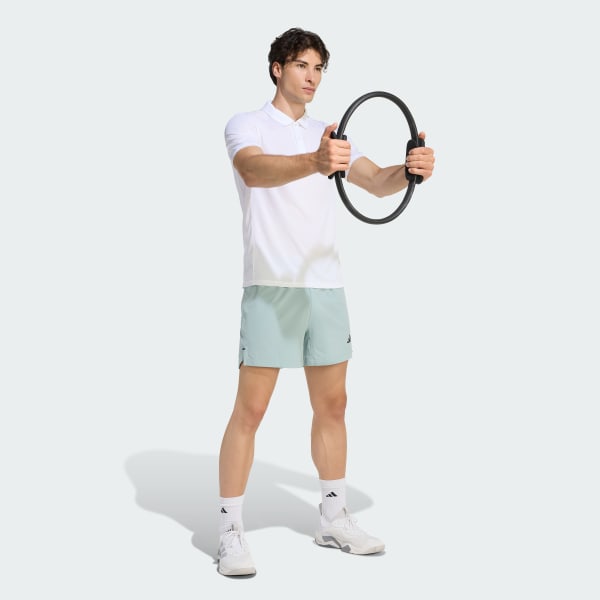 สีขาว เสื้อโปโล WORKOUT ESSENTIALS BASE