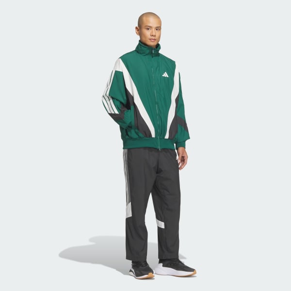 グリーン マストハブ ルーズフィット メッシュ裏地付き ウインドブレーカージャケット