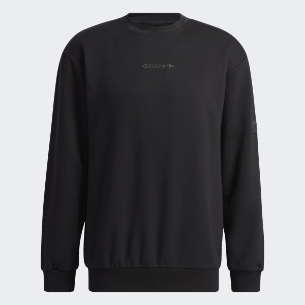 Black Trefoil Linear Crew Sweatshirt ZR757