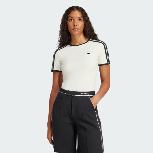 Λευκό adidas Originals Premium 3-Stripes Cali Tee