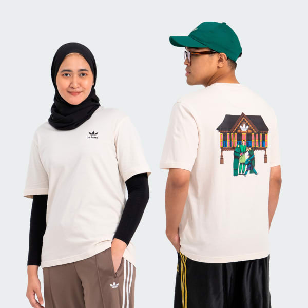 White adidas ESS Tee x Kampung House