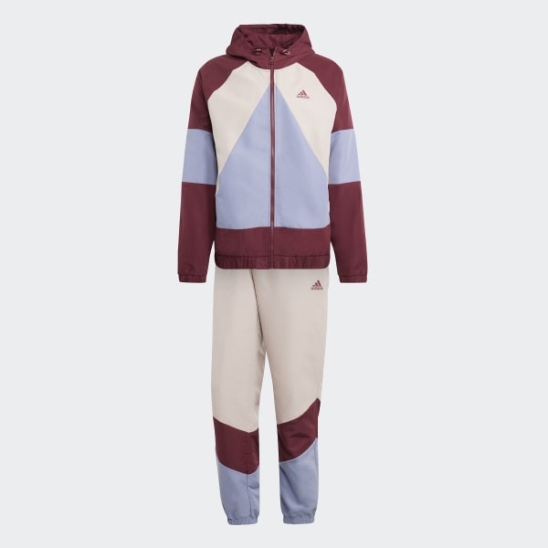 Burgundy Colorblock Track Suit