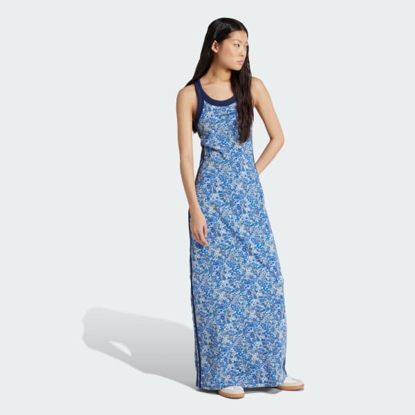 Adidas adidas Originals x Liberty London Tonal Maxi Dress GLOBAL SHIPPING