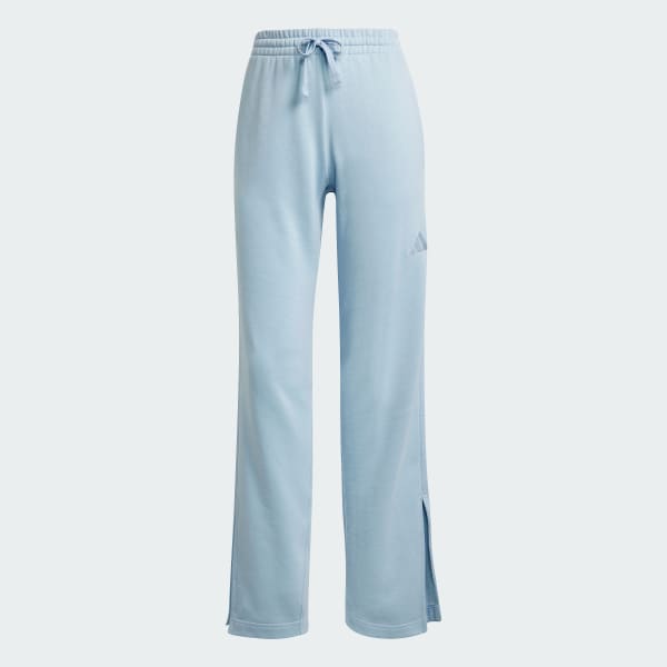 Blauw ALL SZN French Terry 3-Stripes Straight Leg Broek