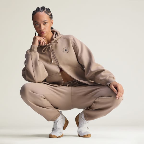 Brązowy Bluza z kapturem adidas by Stella McCartney Full-Zip