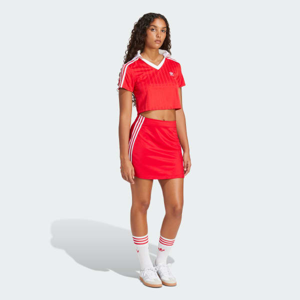 Rojo Mini Falda Adicolor 3 Tiras