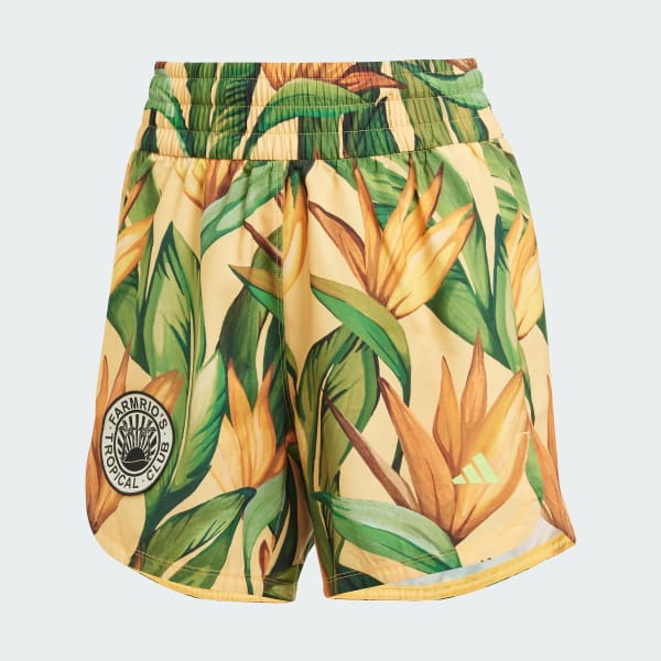 Gul adidas x FARM Rio Pacer shorts