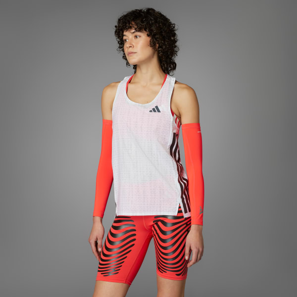 adidas Adizero Running Singlet - White | Free Shipping with