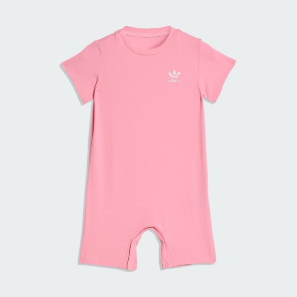 Rosa ENTERIZO DE MANGA CORTA ACANALADO