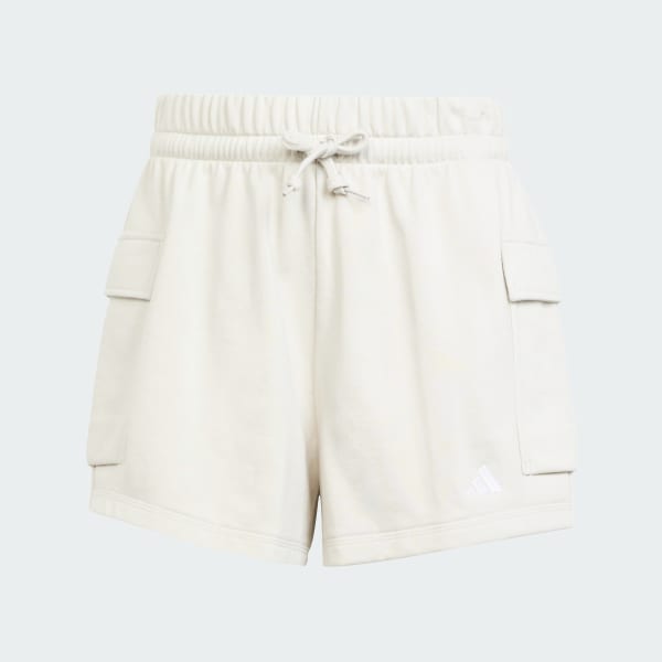 Beige Short cargo French Terry Petit logo Essentials