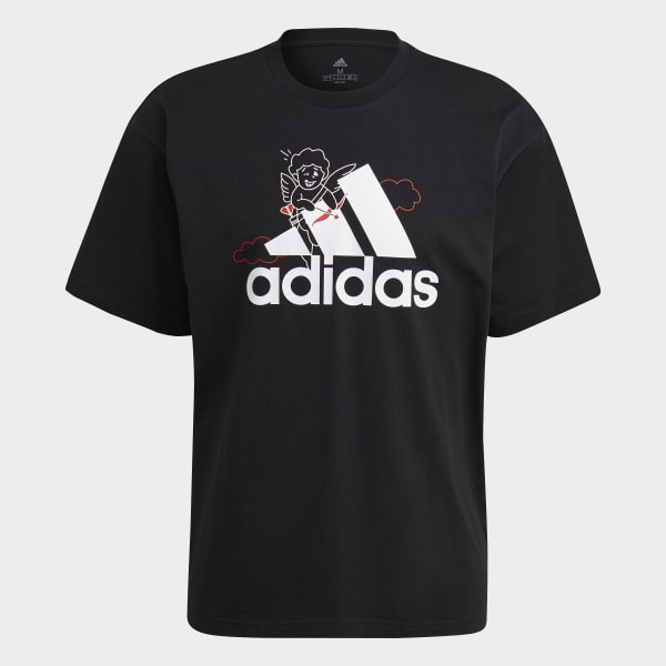 adidas Valentine s Day Graphic Tee Gender Neutral Black adidas Malaysia
