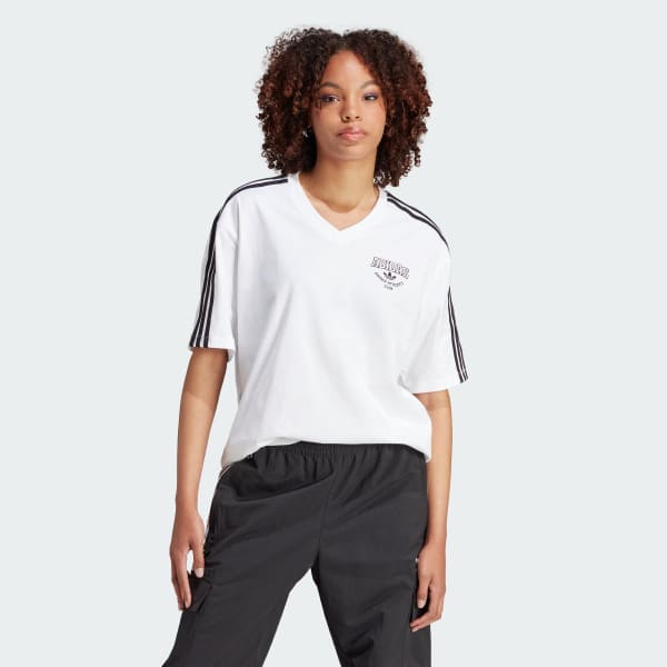Polera Logo Cuello en V Blanco adidas adidas Chile