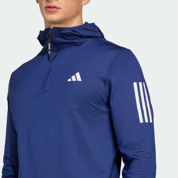 adidas Own The Run Winterized Hooded Half-Zip Blue adidas UK